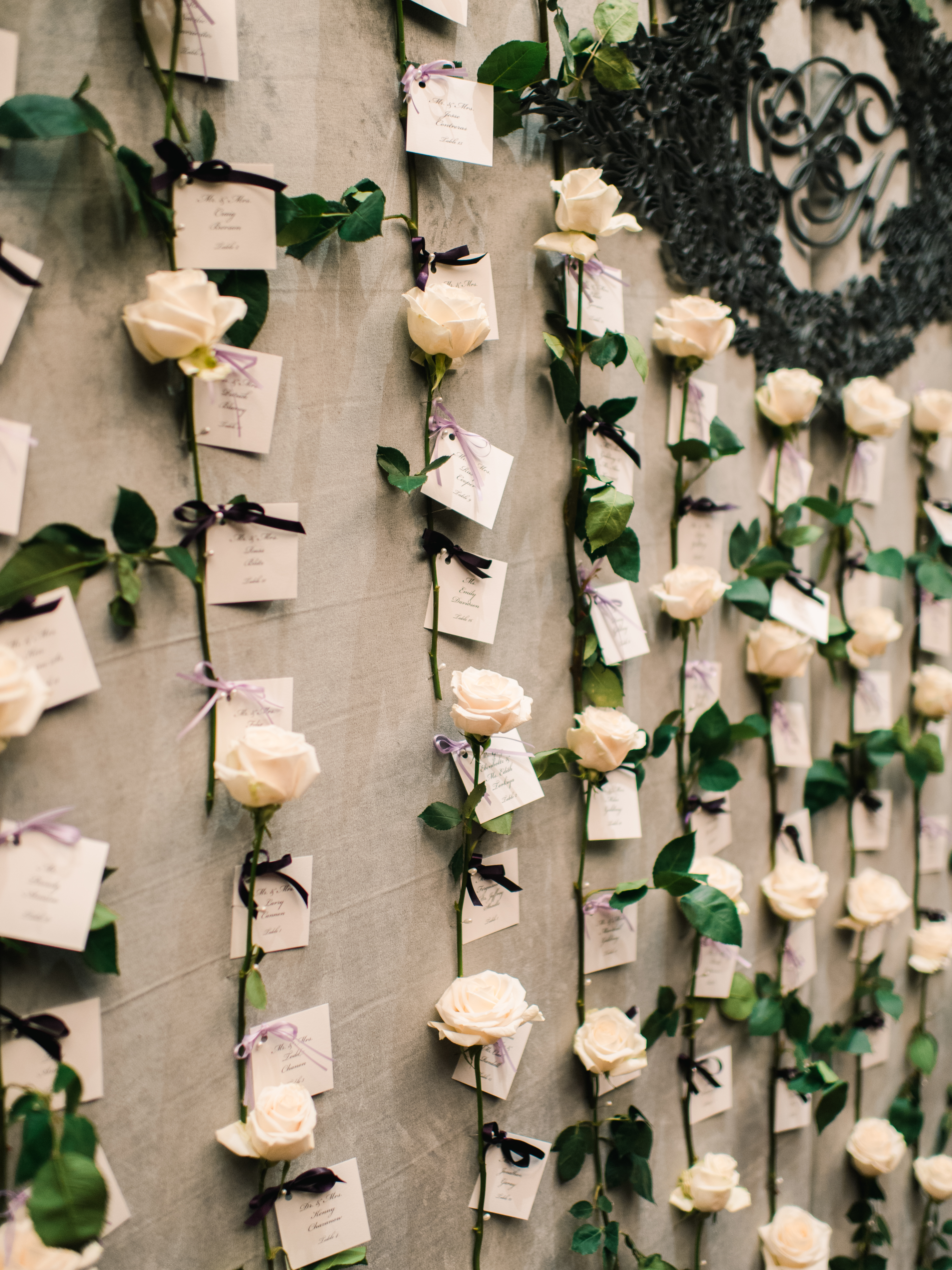 rose place cards, wedding planner