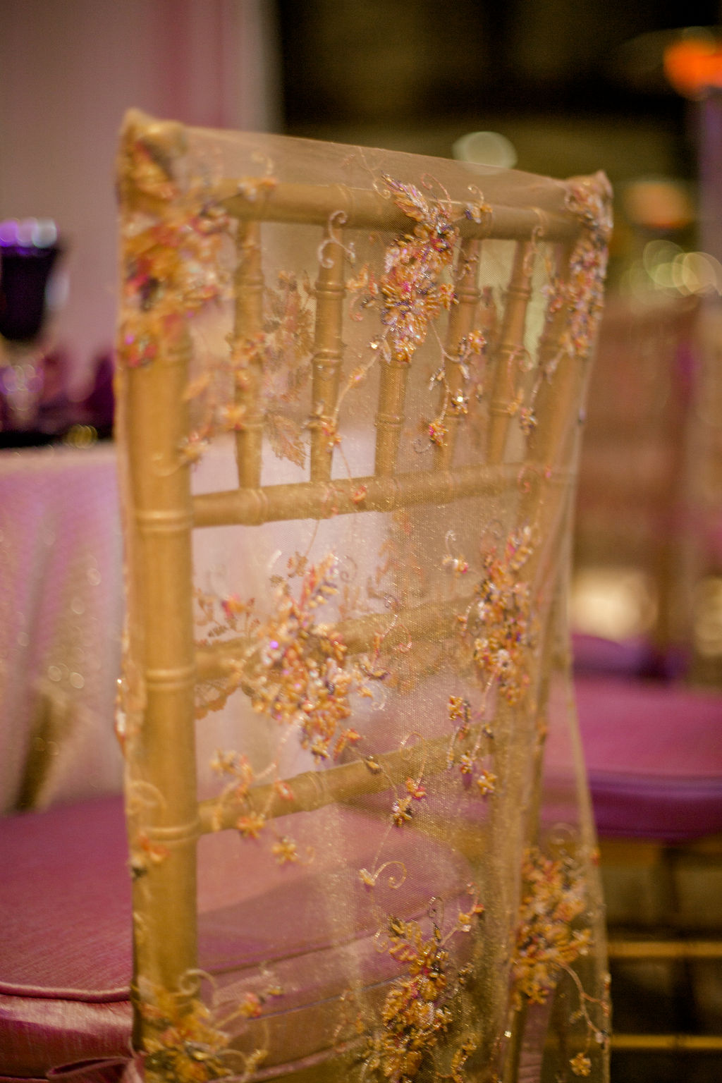 champagne chair cover, dallas event planner