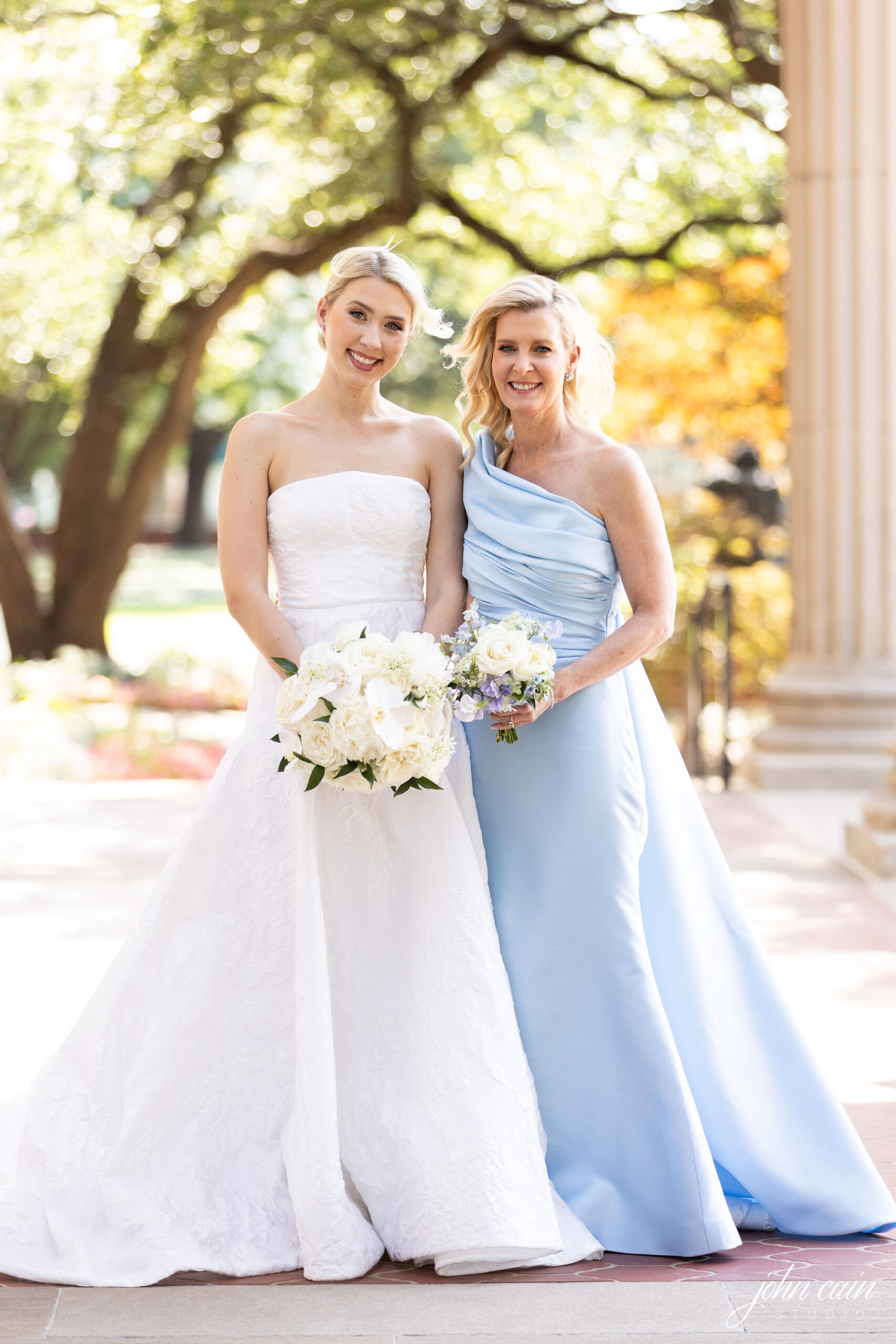 Light blue mother of the bride dress