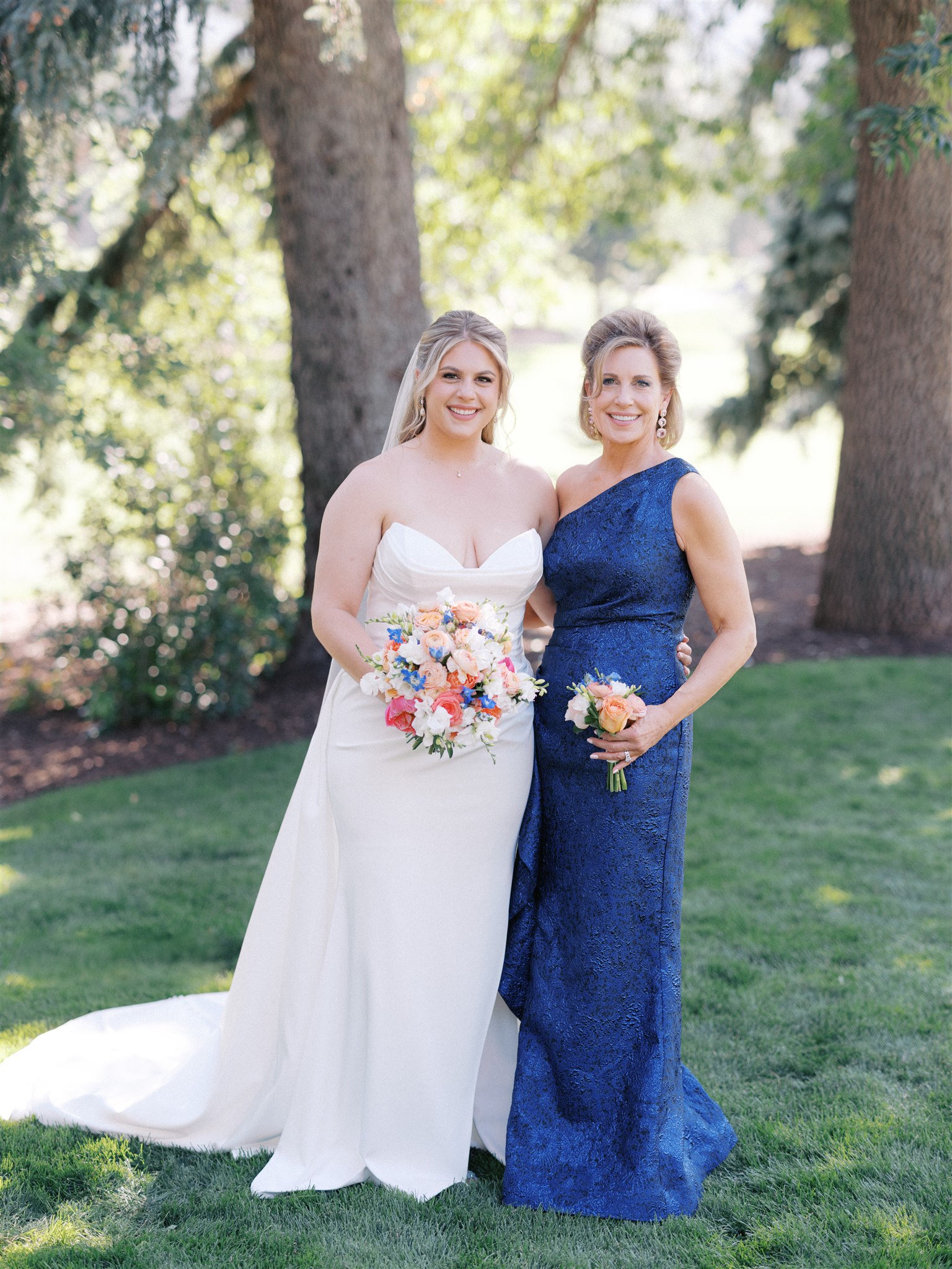 Navy blue mother of the bride dress