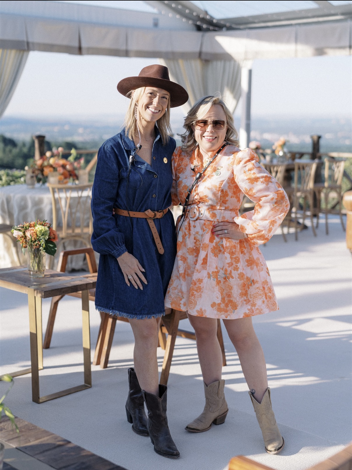 Molly Rasmussen and Emily Millar of Pop Parties working a fall wedding