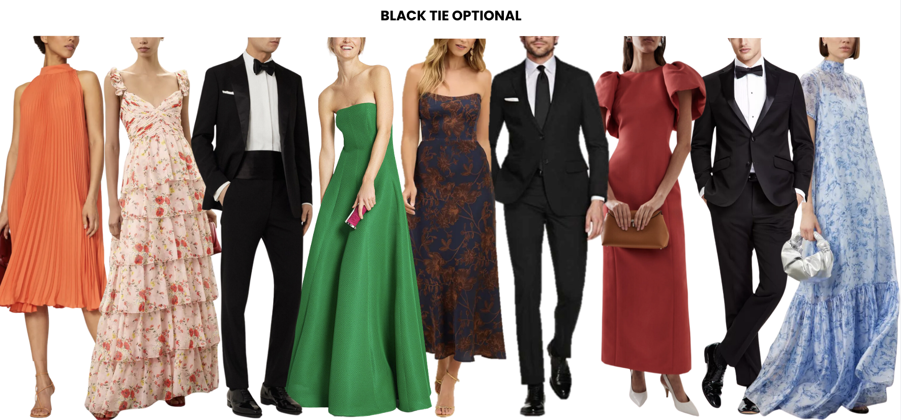 Black tie optional wedding attire guide
