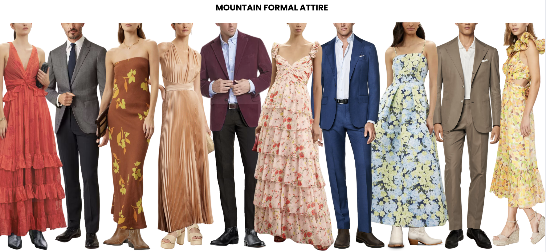 Mountain formal wedding attire guide