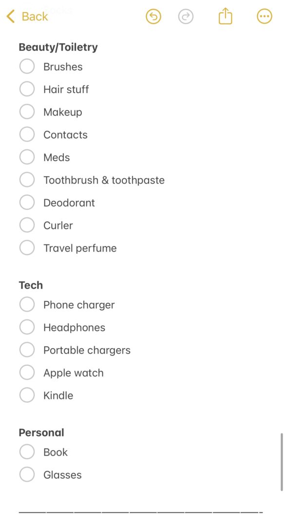 Travel guide and packing checklist